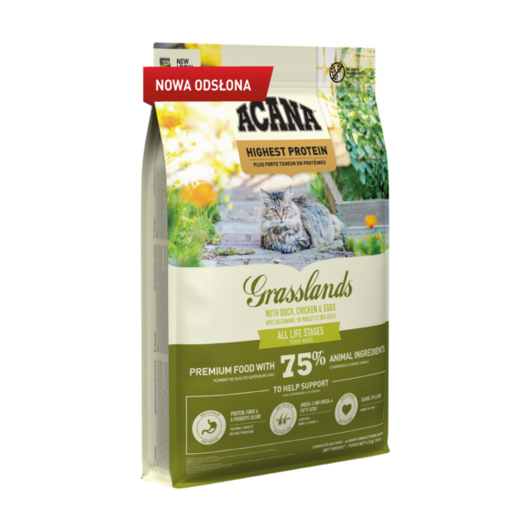 Karma Acana, Grasslands, drób i ryby, 4,5 kg, dla kota w każdym wieku — widok 2