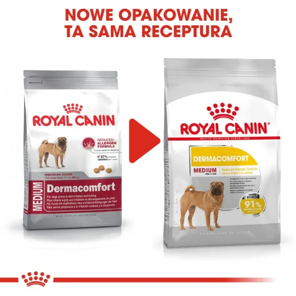 Karma sucha Royal Canin Medium Dermacomfort dla psów średnich ras 12 kg — widok 2
