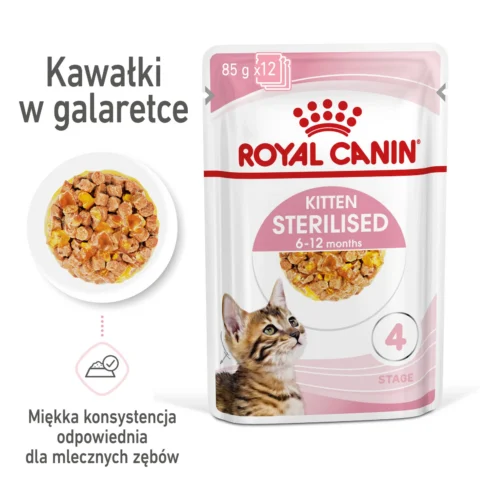 Karma mokra Royal Canin Kitten Sterilised Gelee dla sterylizowanych kociąt 6-12 miesięcy