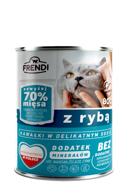 Karma mokra Frendi Kawałki w Delikatnym Sosie z Rybą dla dorosłych kotów 800 g