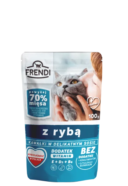 Karma mokra Frendi Kawałki w Delikatnym Sosie z Rybą dla kota 100 g