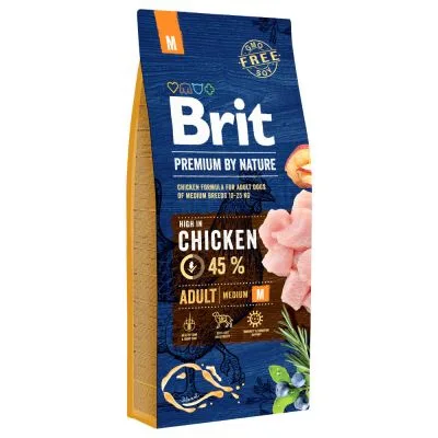 Karma sucha Brit Premium By Nature Adult M dla średnich ras Kurczak 8 kg