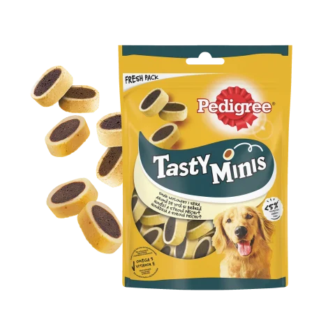 Przysmak Pedigree Tasty Minis dla dorosłych psów wołowina i ser 140 g