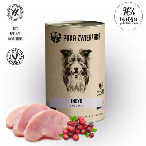 Karma mokra Paka Zwierzaka Indyk z żurawiną 400 g