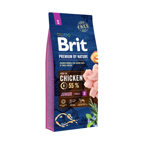 Karma sucha Brit Premium By Nature Junior S dla szczeniąt małych ras Kurczak 8 kg