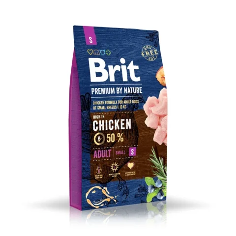Karma sucha Brit Premium By Nature Adult S dla małych ras Kurczak 8 kg