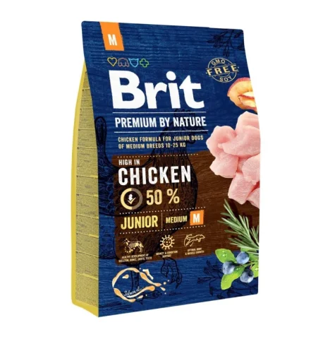 Karma sucha Brit Brit Premium By Nature Junior M dla szczeniąt kurczak