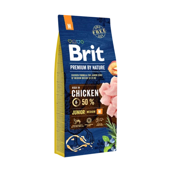 Karma sucha Brit Brit Premium By Nature Junior M dla szczeniąt kurczak — widok 1