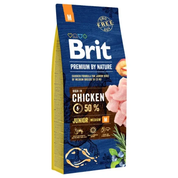 Karma sucha Brit Premium By Nature Junior M z kurczakiem 15 kg — widok 2