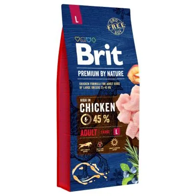 Karma sucha Brit Premium By Nature Adult L z kurczakiem 15 kg