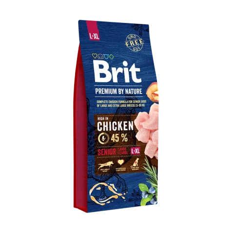 Karma sucha Brit Premium By Nature Senior L+XL dla dużych ras Kurczak 15 kg
