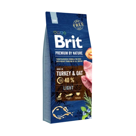 Karma sucha Brit Premium By Nature Light dla dorosłych psów z nadwagą Indyk 15 kg