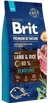 Karma sucha Brit Premium By Nature Sensitive z jagnięciną i ryżem dla dorosłych psów 15 kg — widok 2