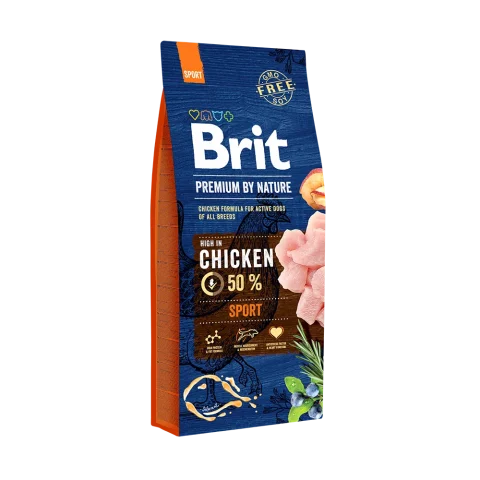 Karma sucha Brit Premium By Nature Sport dla dorosłych psów wszystkich ras Kurczak 15 kg