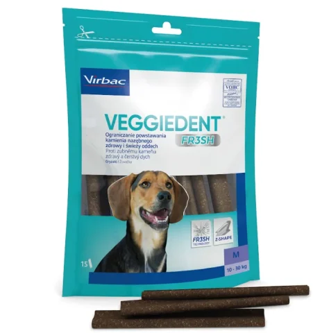 Przysmak Virbac Veggiedent Fresh dla psa M (10-30 kg) 15 sztuk