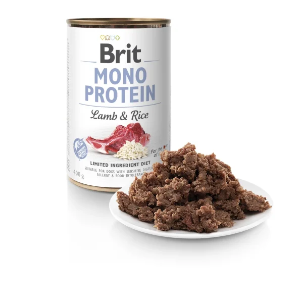 Karma mokra Brit Mono Protein z jagnięciną i ryżem dla psów wszystkich ras 400 g — widok 2