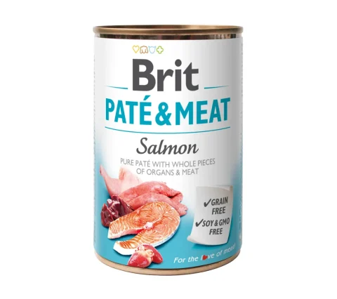 Karma mokra Brit Pate & Meat z łososiem dla dorosłych psów 400 g