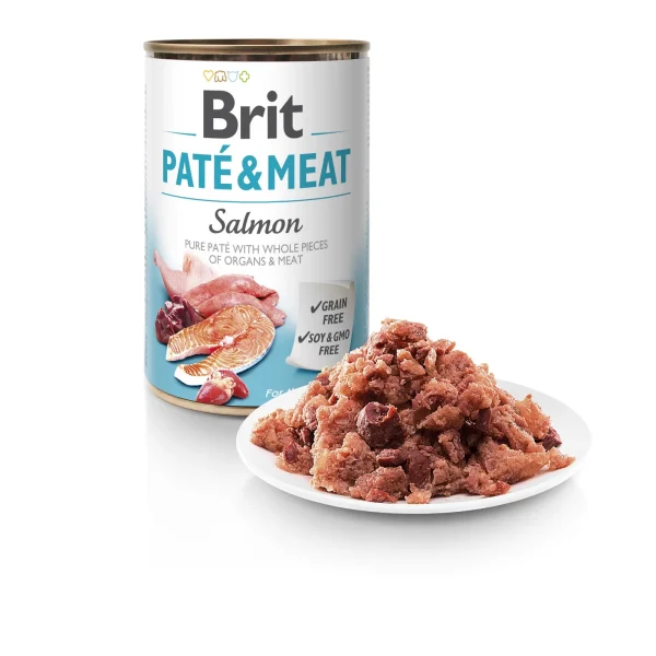 Karma mokra Brit Pate & Meat z łososiem dla dorosłych psów 400 g — widok 2