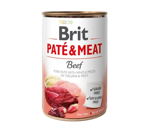 Karma mokra Brit Pate & Meat z wołowiną dla dorosłych psów wszystkich ras 400 g