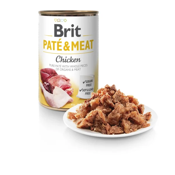 Karma mokra Brit Pate & Meat dla dorosłych psów wszystkich ras Kurczak 400 g — widok 2