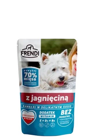 Karma mokra Frendi Kawałki w delikatnym sosie z jagnięciną 100 g