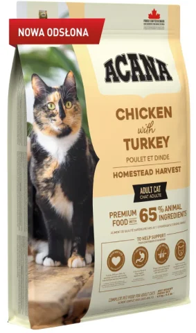 Karma sucha Acana Homestead Harvest Cat dla dorosłych kotów Kurczak z indykiem 4,5 kg