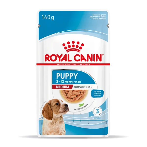 Karma mokra Royal Canin Medium Puppy dla szczeniąt ras średnich 10x140 g — widok 4