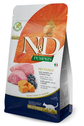 Karma sucha Farmina N&D Pumpkin Feline Lamb & Blueberry Neutered Adult dla dorosłych