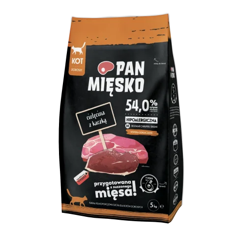 Karma sucha Pan Mięsko Cielęcina z kaczką dla kota 5 kg