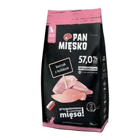 Karma sucha PAN MIĘSKO Kurczak z Królikiem dla Kociąt XS 1,6 kg