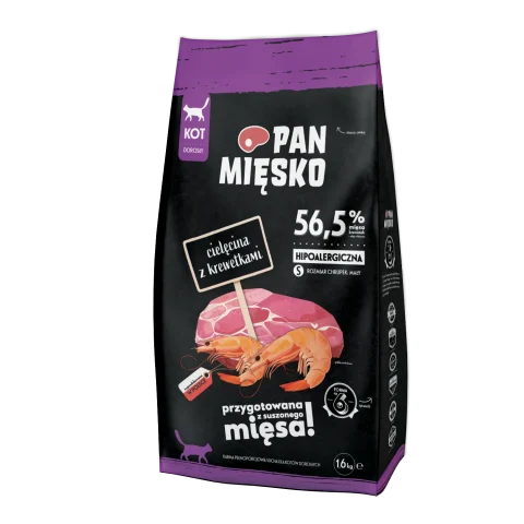 Karma sucha Pan Mięsko Cielęcina z krewetkami dla kota 1,6 kg