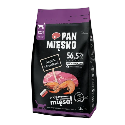 Karma sucha Pan Mięsko Cielęcina z krewetkami dla kota dorosłego 5 kg