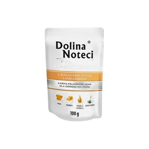 Karma mokra Dolina Noteci Premium Dla Psów Małych Ras Bażant, dynia i makaron 100 g