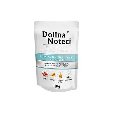 Karma mokra Dolina Noteci Premium dla psów małych ras Cielęcina, pomidory i makaron 100 g