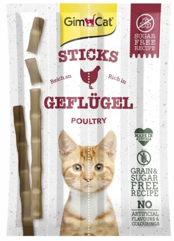 Przysmak GimCat Sticks dla kota z drobiem i wątróbką 4 szt.