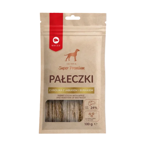 Przysmak MACED Pałeczki z Królika z Jabłkiem i Burakiem 100 g