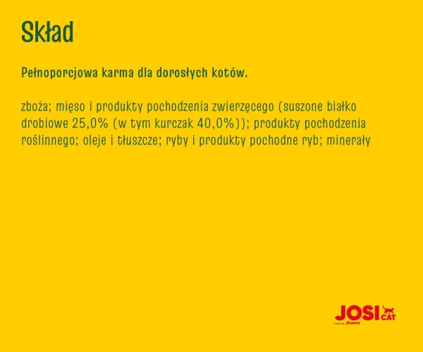 Karma sucha Josera JosiCat Crunchy Chicken dla dorosłych kotów Kurczak 10 kg — widok 2