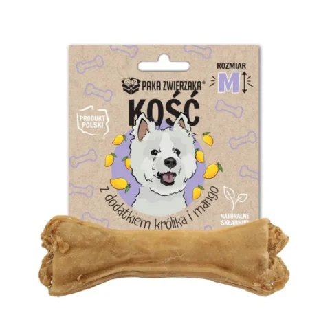Przysmak Paka Zwierzaka Kość Gryzak Dla Psów Królik Mango M 12cm 55 g