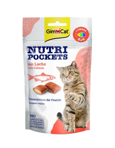 Przysmak GimCat Nutri Pockets Łosoś z Omega 3&6 dla kotów 60 g