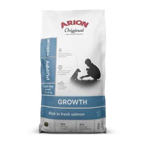 Karma sucha Arion Original Growth Salmon/Fish Puppy Medium dla szczeniąt ras średnich