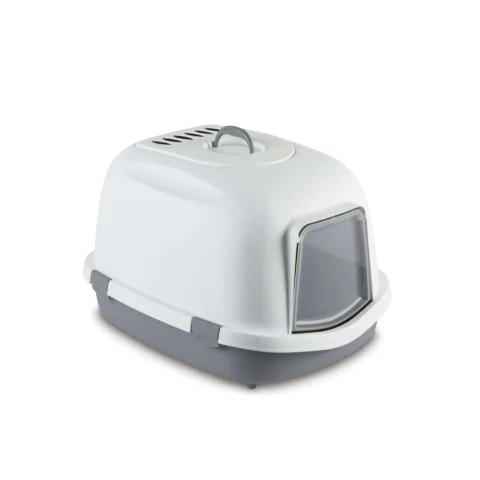 Kuweta kryta Stefanplast Super Queen XXL z filtrem Biało- 71x55x46