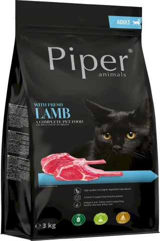 Karma sucha Dolina Noteci Piper Animals z Jagnięciną dla dorosłych kotów 3 kg