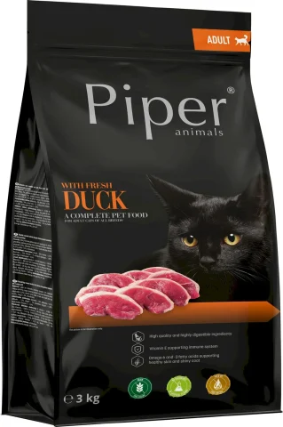 Karma sucha Dolina Noteci Piper Animals z Kaczką dla dorosłych kotów 3 kg