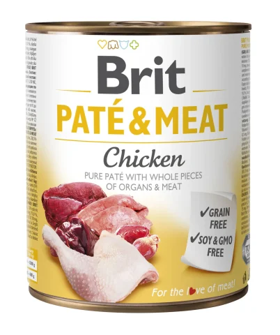 Karma mokra Brit Pate & Meat z kurczakiem dla dorosłych psów wszystkich ras 800 g
