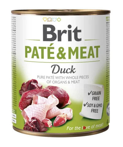 Karma mokra Brit Pate & Meat z kaczką 800 g