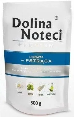 Karma mokra Dolina Noteci Premium dla dorosłych psów wszystkich ras Pstrąg 500 g