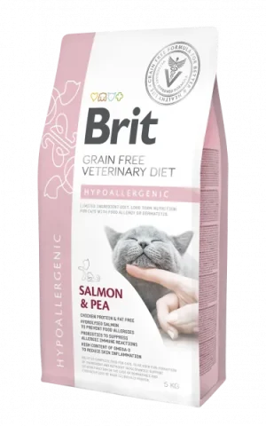 Karma sucha Brit Veterinary Diet Hypoallergenic dla kota Łosoś 5 kg