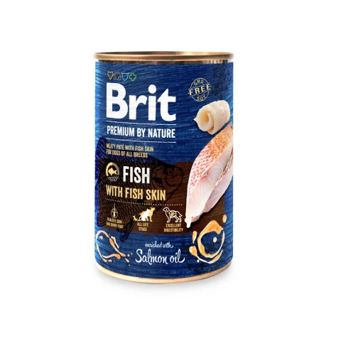 Karma mokra Brit Premium By Nature Fish With Fish Skin dla psów wszystkich ras Ryba 400 g