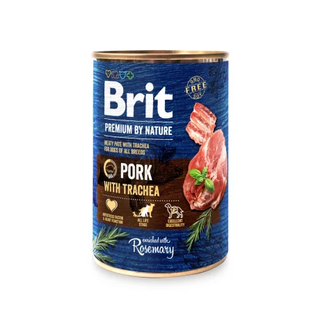 Karma mokra Brit Premium By Nature Pork With Trachea dla psów wszystkich ras 400 g