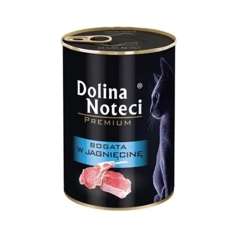 Karma mokra Dolina Noteci Premium dla dorosłych kotów Jagnięcina 400 g